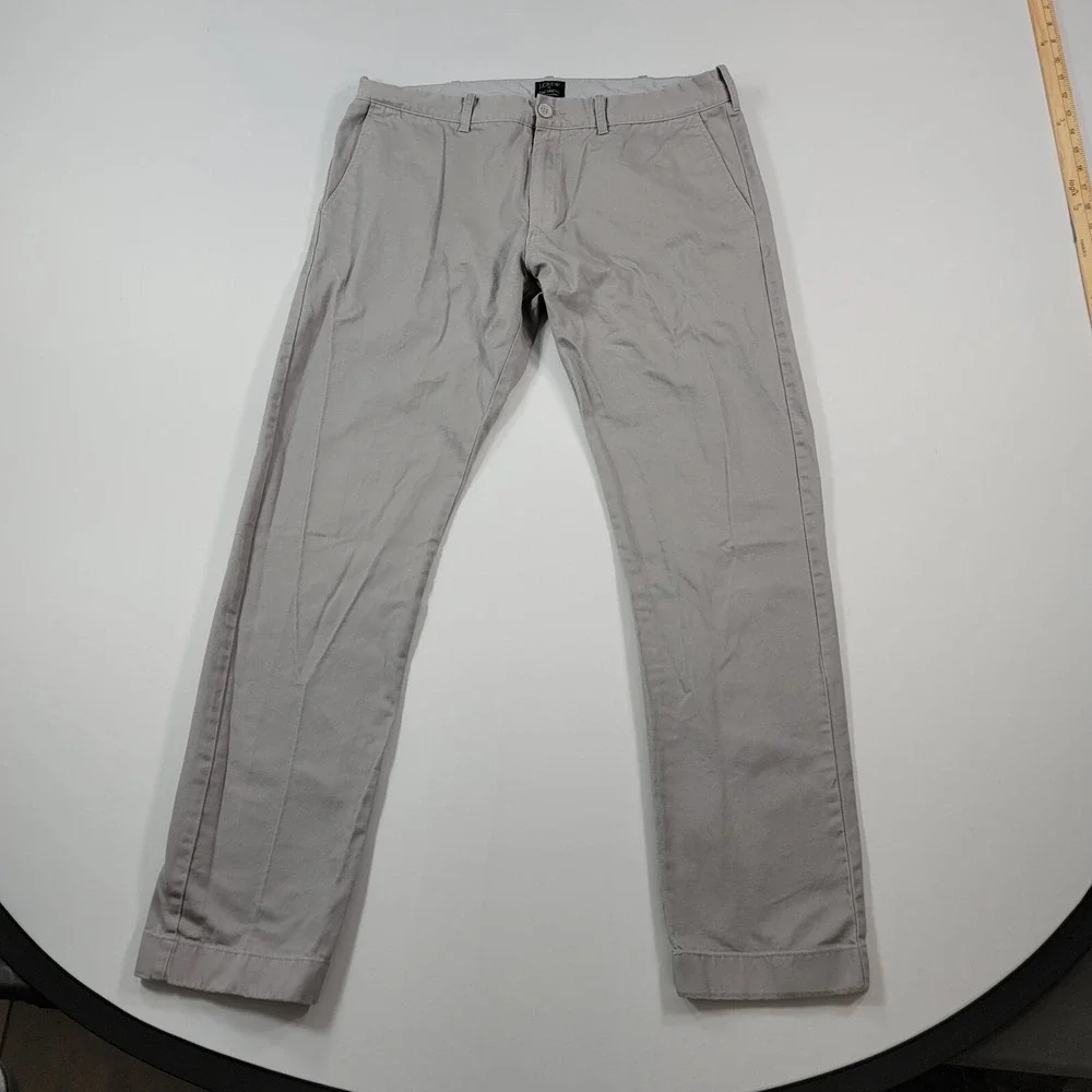 J Crew Slim Fit Chino Pants Mens 34x30 Light Grey‎ The Driggs Flex